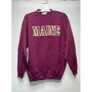 Vintage Maine Heavy Weight USA 3D textured logo American Spirit tag XL Burgundy